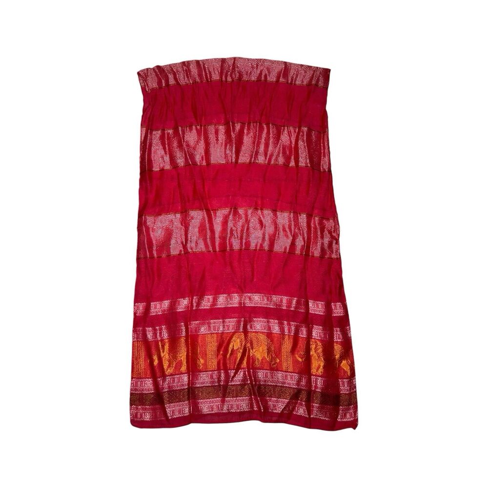 Orange Scarf for Women Rectangular 70" X 20"